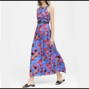 Banana Republic Periwinkle Blue/Purple Floral Maxi Dress